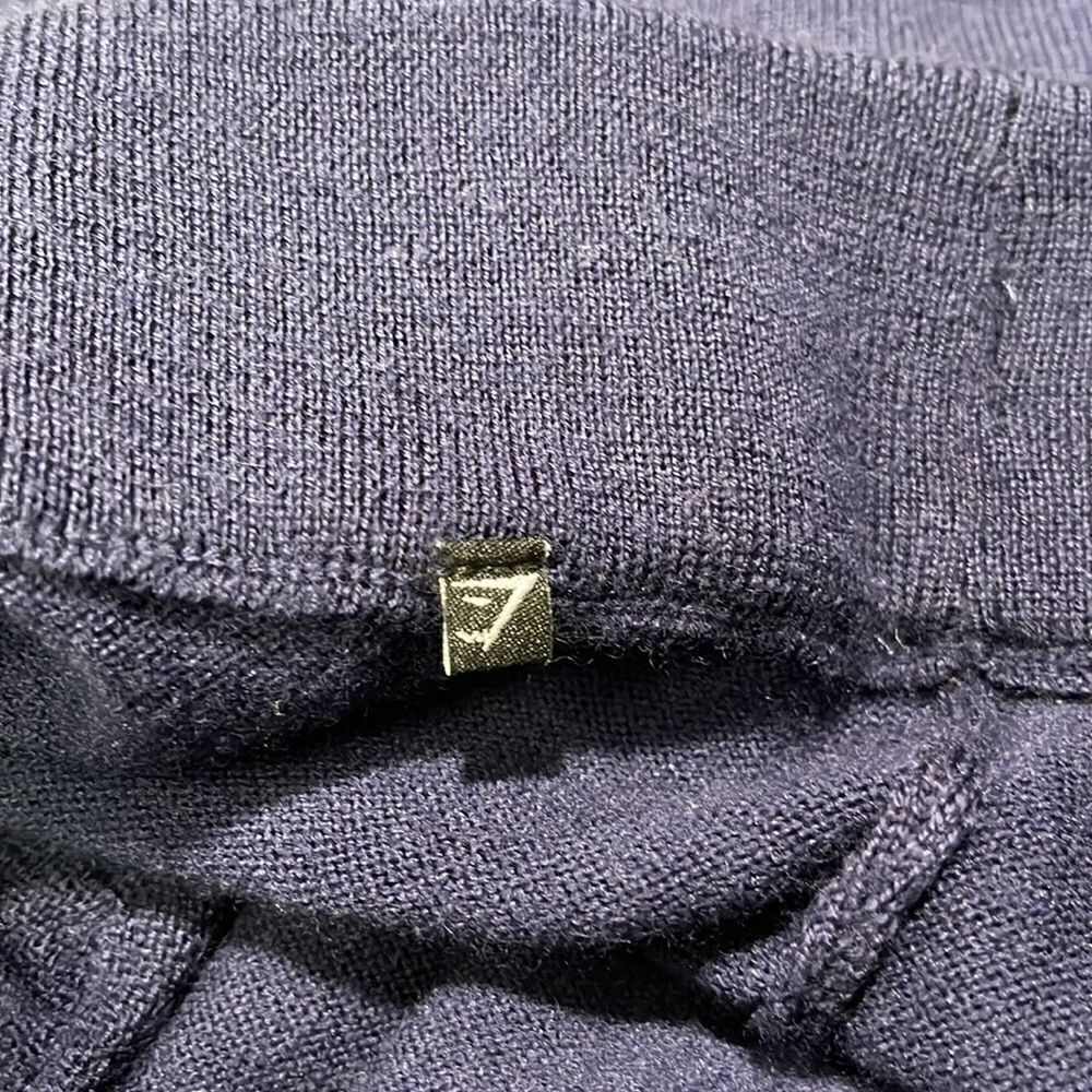 GYMSHARK French Terry Navy Blue High Rise Joggers - Picture 12 of 13